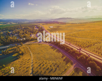 Antenne Landschaft der malerischen Landschaft in Canberra, Australien Stockfoto