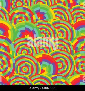 Abstract vector Rainbow farbige Kreise nahtlose Muster Stock Vektor