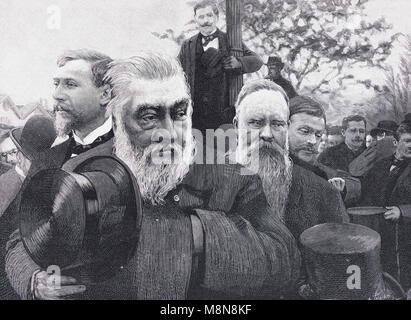 Stop in Lyon Der südafrikanische Präsident Krüger bei seinem Besuch in Frankreich, Bild aus der Französischen Wochenzeitung l'Illustration, 1. Dezember 1900 Stockfoto