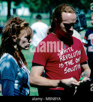 Chicago, Illinois, USA, September, 1988 KKK und Nazis Rallye in Marquette Park Chicago. Credit: Mark Reinstein/MediaPunch Stockfoto