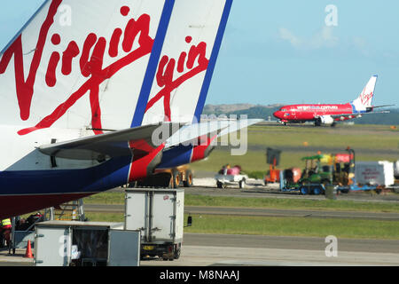 Jungfrau Flugzeuge, Flughafen Sydney, New South Wales, Australien Stockfoto