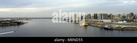 Luftbild der Bucht zwischen Coronado und San Diego Southern California USA Stockfoto