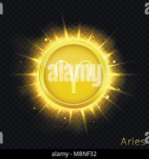 Goldene Widder Zeichen Stock Vektor