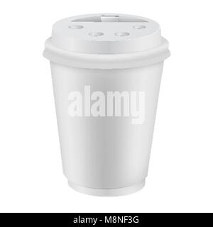 Weiße Leere realistische Kaffeetasse mockup Stock Vektor