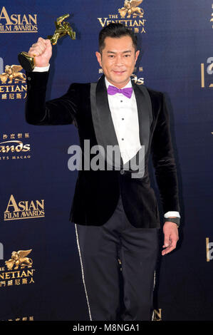 Louis Koo die Teilnahme an der 12. asiatischen Film Preisverleihung im Venetian Hotel am 17. März in Macau, China 2018. Stockfoto