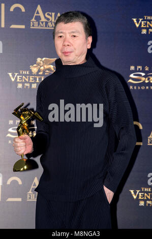 Feng Xiaogang die Teilnahme an der 12. asiatischen Film Preisverleihung im Venetian Hotel am 17. März in Macau, China 2018. Stockfoto