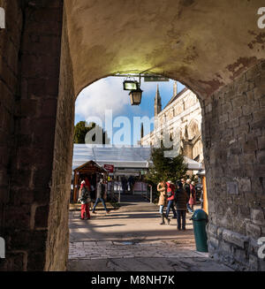 Weihnachtsmarkt, Stadt Winchester, Hampshire, UK Stockfoto