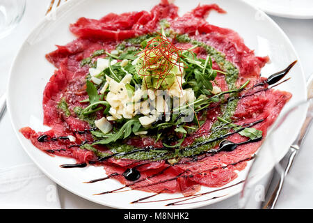 Fleisch-carpaccio Stockfoto