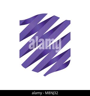 Lila Spirale Ribbon moderne Schild Vektor Symbol Grafik Logo Design Stock Vektor