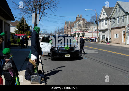 Auto für St. Patrick's Day Parade in South Amboy in New Jersey eingerichtet Stockfoto