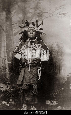 USA 1890 - Native American - Drucken mit Untertiteln "commanche Indischen John' Stockfoto