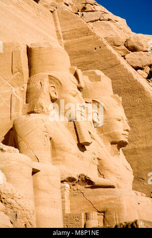 Die archäologische Stätte des Tempels von Abu Simbel Stockfoto