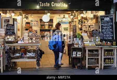 England, London, London Borough Markt, Geschmack von Kroatien. Stockfoto