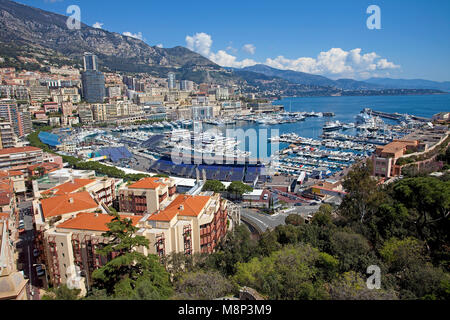 Yachten im Yachthafen von Monaco, Fürstentum Monaco, Côte d'Azur, Französische Riviera, Europa Stockfoto