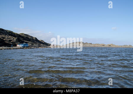 Landschaftsfotografie von einem der bekanntesten Orte auf Menorca an der Küste mit einem Leuchtturm. Stockfoto