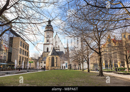 LEIPZIG, Deutschland - ca. März 2018: Die Thomaskirche Leipzig Stadt in Deutschland Stockfoto