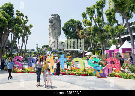 Merlion Plaza, Sentosa Island, Central Region, Singapur Insel (Pulau Ujong), Singapur Stockfoto