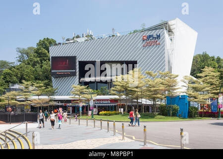 Hi Indoor Skydiving center Fliegen, Siloso Beach, Sentosa Island, Central Region, Singapur Insel (Pulau Ujong), Singapur Stockfoto