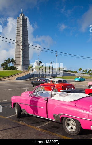 Havanna, Kuba - Januar 22,2017: Jose Marti Denkmal auf Revolution Quadrat. Es ist 109 m hoch und ist eines der höchsten Gebäude in Kuba. Stockfoto