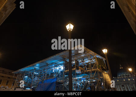 Vatikanstadt. Medien in St. Peter's Square am 12. März 2013. Vatikan. Stockfoto