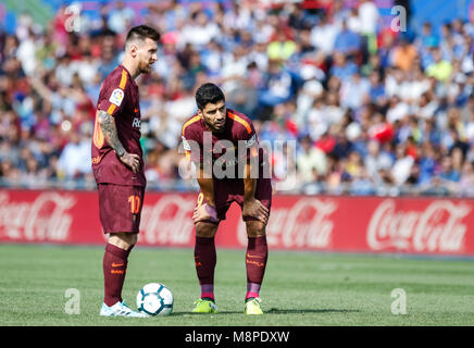 Madrid, Spanien. 16. September 2017. LaLiga Fußballspiel, Getafe CF vs FC Barcelona im Coliseum Alfonso Perez Stadion. © ABEL F. ROS/Alamy Stock Stockfoto