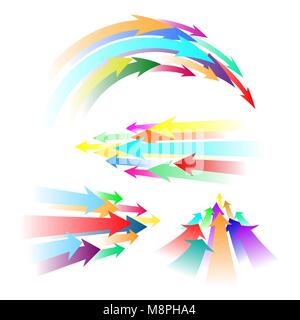 Abstrakte farbige Pfeile fliegen. Elemente für Ihre Web Design. Vector Illustration. Stock Vektor