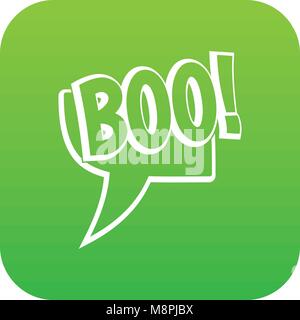 Buh, Comic Text Sprechblasen-symbol digital Green Stock Vektor