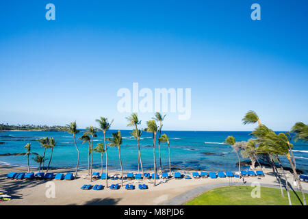 Beach Cabanas Mauna Lani Bay Hawaii Stockfoto