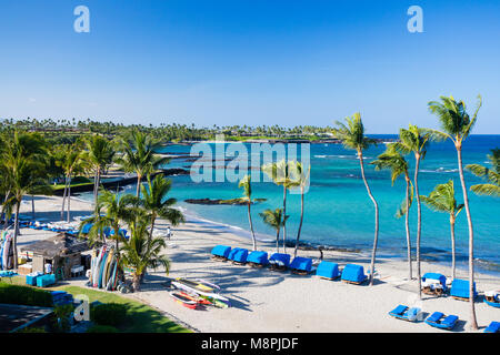Beach Cabanas Mauna Lani Bay Hawaii Stockfoto