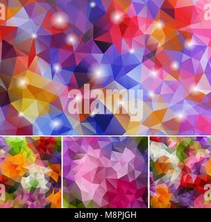 Set polygonalen Hintergründe Stock Vektor