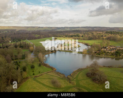 Luftaufnahme von Leeds Castle, in der weald von Kent, Großbritannien Stockfoto