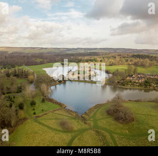 Luftaufnahme von Leeds Castle, in der weald von Kent, Großbritannien Stockfoto