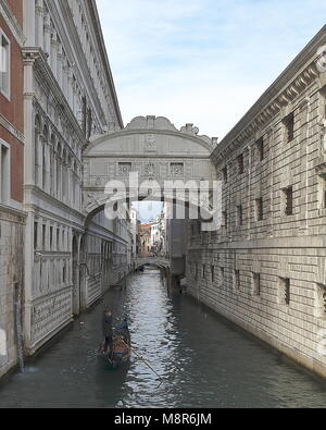 Venedig, Italien - 20. Januar 2018. Seufzerbrücke (Ponte dei Sospiri) Stockfoto