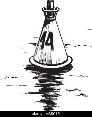 Meer Boje Skizze Stock Vektor