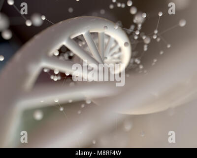 DNA-Helix und molekulare Struktur - 3D-Rendering Stockfoto