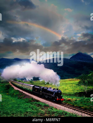 GB - Schottland: "Der Westen Highlander" Dampfzug Stockfoto