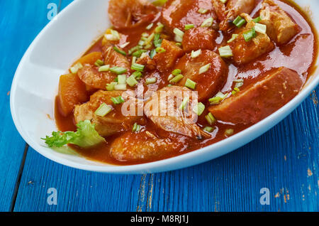 Huhn Garnele Wurst - Lousiana Gumbo kochen Stockfoto