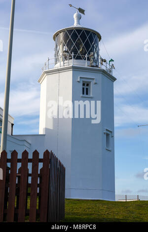 Die Eidechse Leuchtturm gebaut, im Jahre 1751, ist ein Leuchtturm am Lizard Point auf der Lizard Halbinsel, Cornwall, South West England, Großbritannien Stockfoto