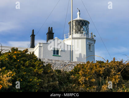 Die Eidechse Leuchtturm gebaut, im Jahre 1751, ist ein Leuchtturm am Lizard Point auf der Lizard Halbinsel, Cornwall, South West England, Großbritannien Stockfoto