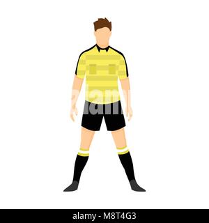 Schiedsrichter Fußball Gelb einheitliche Vector Illustration Graphic Design Stock Vektor