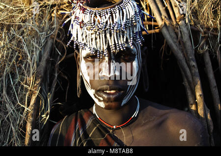 Frau aus der Mursi Stamm (Äthiopien) Stockfoto