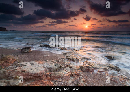 Schönen Sonnenaufgang am Schwarzen Meer, Rumänien Stockfoto