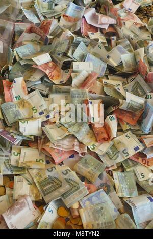 Italien heap von Banknoten Rechnungen Stockfoto