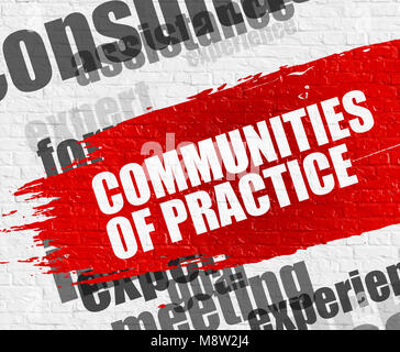 Communities of Practice auf Brickwall. Stockfoto