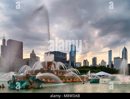 Buckingham Fountain im Grant Park, Chicago, USA. Stockfoto