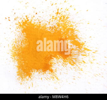 Aquarell Textur splash auf weißem Hintergrund, Aquarell, orange rot gelb Splash Stockfoto