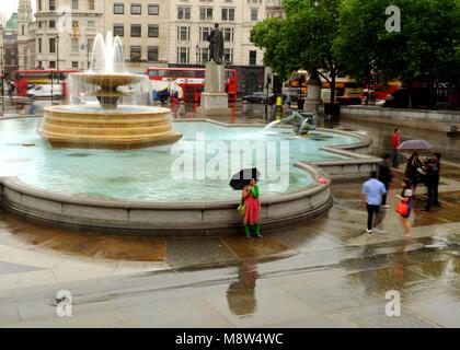 Trafalgar Square von National Gallery, London, UK. Stockfoto