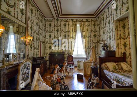 Cheverny, Loire Tal, Frankreich. 26. Juni 2017. Die Innenräume der Residenz, perfekt eingerichtet, mit einem Hauch von Fantasie von der Lego gebracht Stockfoto