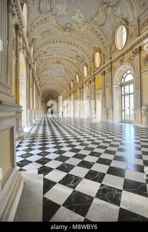 Die Große Galerie in der Reggia di Venaria Reale als Weltkulturerbe durch die UNESCO monumentalen Königspalast Venaria Italien ca. März 2014 Stockfoto