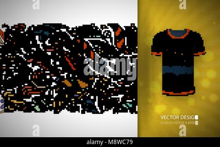 Nahtlose florale Muster auf t-shirt mockup. Nahtlose Grenze mit Hand zeichnen fantasy Blumen. Farbenfrohe doodle Muster Stock Vektor